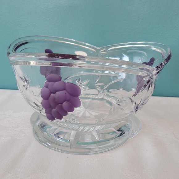 Block Brand 24% Lead Crystal "Grape" Serving Bowl - Picture 1 of 3